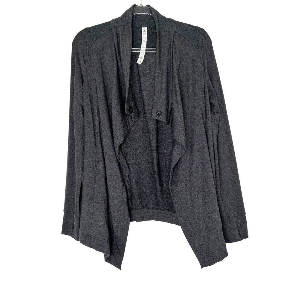 Lululemon Coast Wrap Womens‎ Size 4 Heathered Black Gray Modal